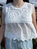 Sleeveless Crochet Flowy Top