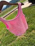 Stone Washed Ribbed Bra Top